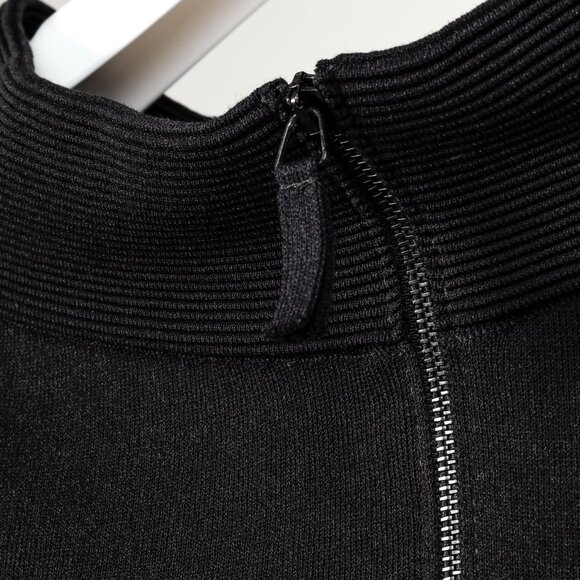 Annette Gortz SS/16 Vice Black Ribbed Collar Long Zip Fit-and-Flare Cardigan - Picture 9 of 11